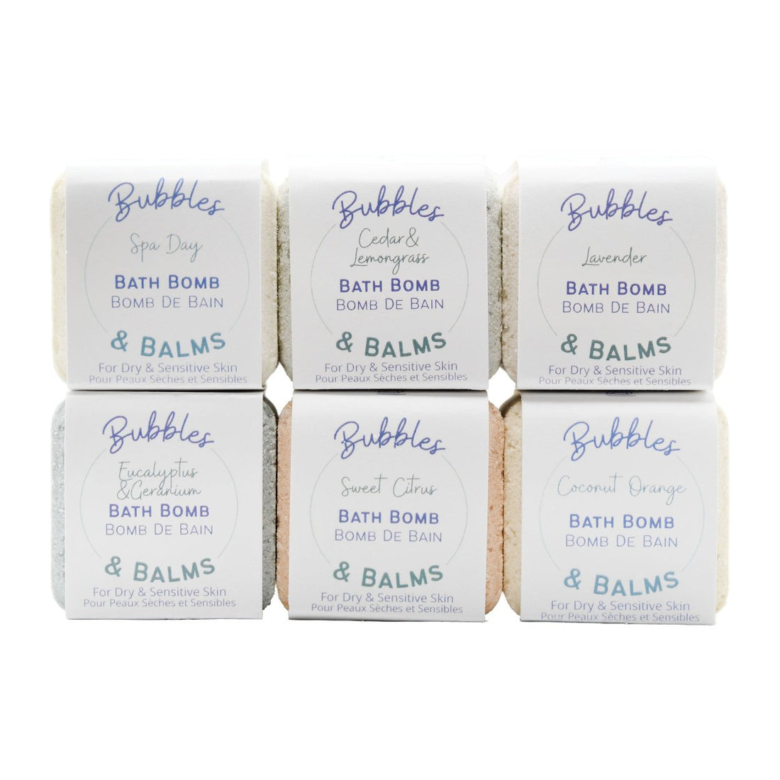 A bundle of 6 bath bombs from Bubbles &amp; Balms. 