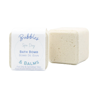 Spa Day Bath Bomb from Bubbles &amp; Balms with and without label.